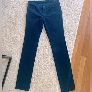NWOT J Brand Pencil Leg Riviera Blue Corduroy Pants